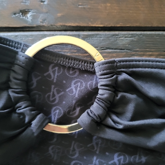 Victoria's Secret Hipster Swim Bottom-Black and Gold hardware-Medium - Picture 2 of 3